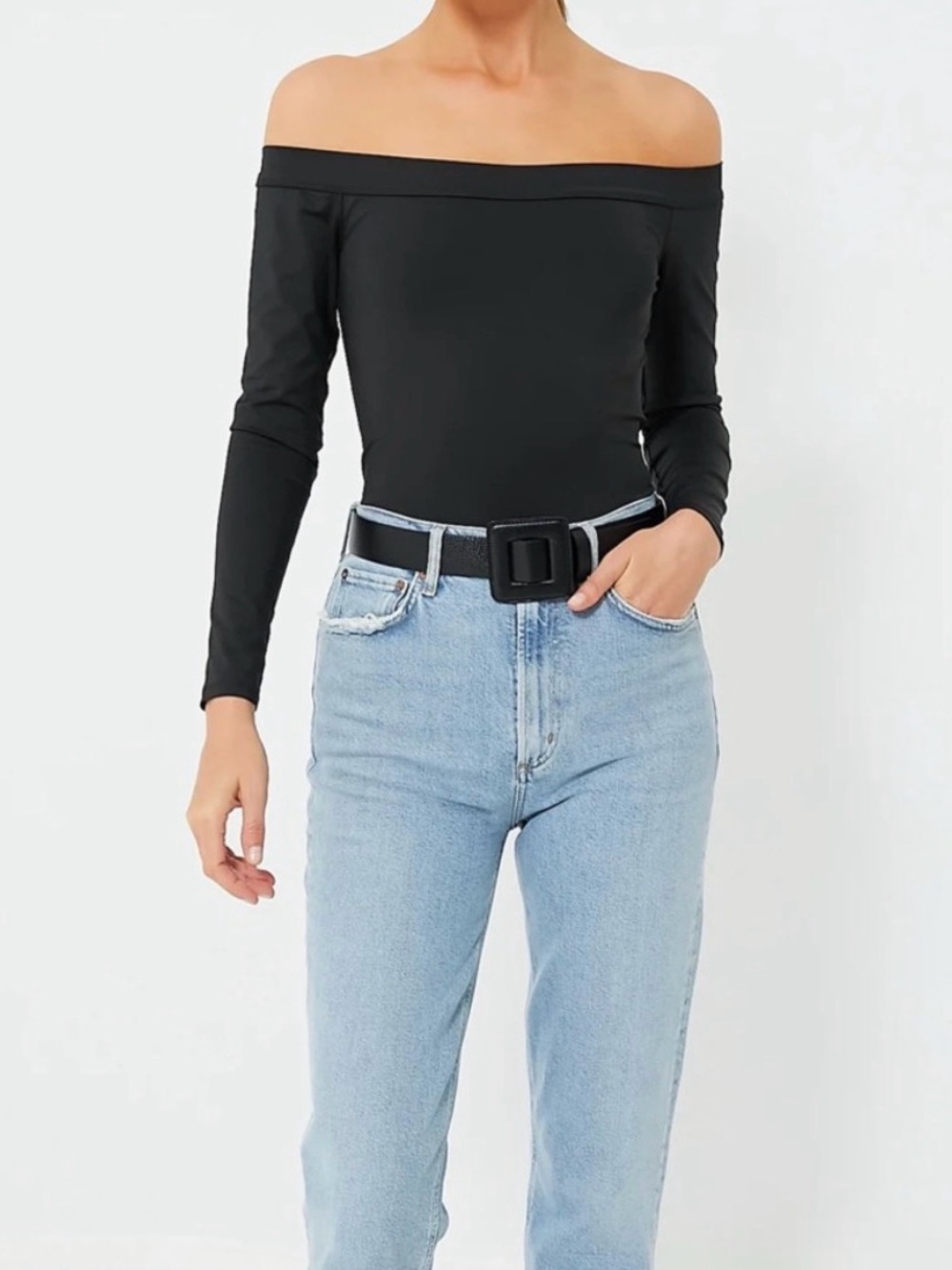 Tuckernuck Black Off-Shoulder Top